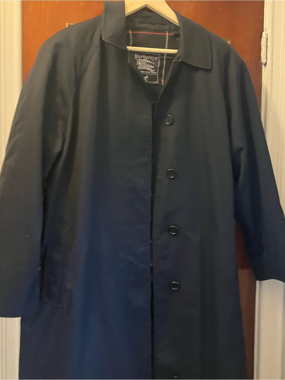 Vintage Burberrys Classic Navy Mac Trench Coat M